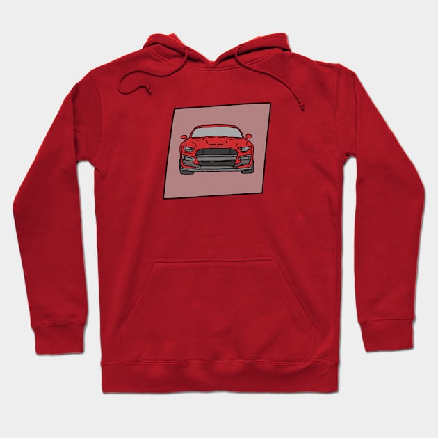 red glossy muscle car Hoodie by fokaction